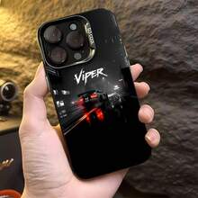 Dodge Viper blanco, carreras nocturnas ciberpunk negrasfunda de teléfono Fundas compatibles con ,Apple,VIVO,OPPO,,, y Honor.Fabricadas en silicona TPU,ofrecen protección contra golpes y caídas. - Negro - Ver 4