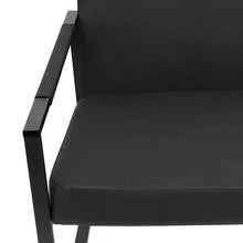 Modern Upholstered Accent Chair With Metal Frame, Mid-Century Armchair For The Living Room, Upholstered Lounge Chair With Armrests, Single-Seater Sofa Chair For Bedroom And Office, Contemporary Side Chair With Elegant Metal Legs - Black - View 8