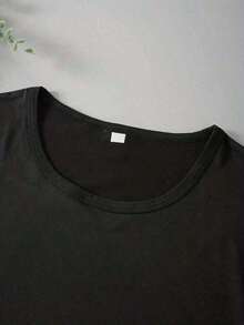 Summer 2026 Fashion For Ladies Spring & Summer New Casual Short Sleeve Round Neck T-Shirt For Women, Urban Clothing With Creative Prints, Simple Design, Top Suitable For Summer And Spring, Modern And Individualistic, Suitable For All Seasons, Graphic T-Shirt, Graphic T-Shirts For Women, Summer T-Shirt, Casual T-Shirt, Holiday Clothes For Women, Young And Modern Design For Party. - 黑色4 - 查看 4