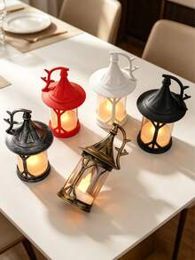 Multi-Color Retro LED Mini Wind Lamp, Realistic Flame Electronic Candle Light, Portable Lantern, Suitable For Home, Bedroom, Tabletop, Camping, Candlelight Dinner Decoration - Magic Hat Lantern - View 7