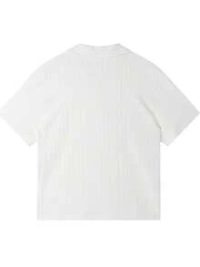 Camisa polo de punto jacquard casual para hombre de verano - Blanco - Ver 4
