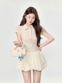 Women Midi Dresses - Apricot - View 1