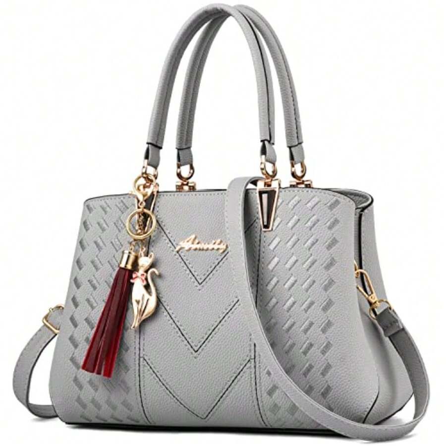 ALARION Womens Purses And Handbags Shoulder Bag Ladies Designer Satchel Messenger Tote Bag - 1-淺灰色 - 查看 1