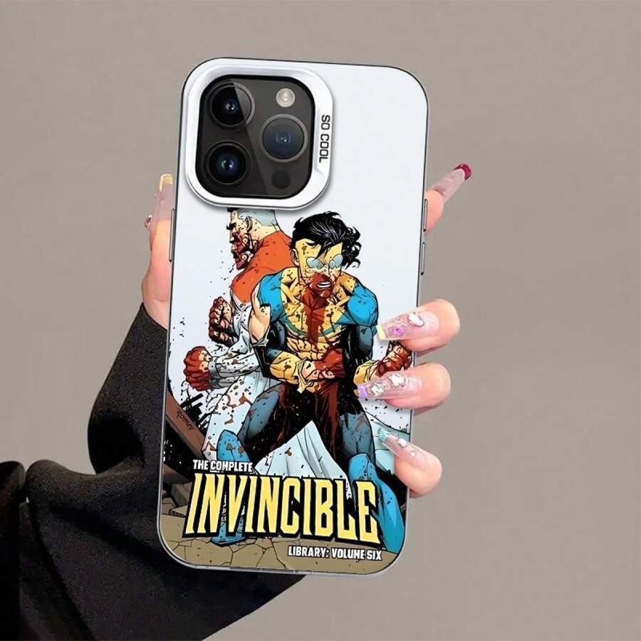 Protective Phone Case Compatible With Apple 17 ProMAX 16 15 14 13 12 11 XSMAX, Superhero Comic Style Design, Battle Scene Broken Effect, Anti-Slip Texture, Precise Fit, Protection Against Bumps And Scratches, Durable Print Finish For Daily Use - pembayaran - View 1