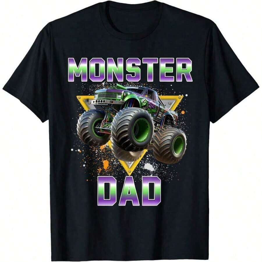 Monster Truck Dad Are My Jam Truck Lovers Mens T-Shirt - Black - View 1
