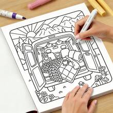 24-Page Thick Paper Spring Themed Coloring Book, Includes Camping, Nature, Forest, Outdoor Scenery And Other Cute, Warm Spring Themes, Suitable For Children And Adults, Perfect Gift For Valentine's Day, Children's Day, Christmas, Halloween, Birthday, Parties - Comfortable Coloring Book/Spring/Children - View 6