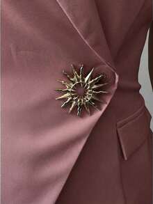 AYYElenzga Chaleco/Chaqueta sin mangas de mujer con hebilla metálica elegante y minimalistaAYY - Rosa vieja - Ver 7