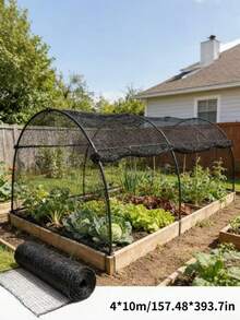 10M*4M Heavy Duty Black Garden Bird Netting, Large Mesh Reusable Breathable Cover, Vegetable Garden Net, Reusable Bird Netting, Easy Install Garden Protective Net, Vegetable Cover, Tear-Resistant Material, Suitable For Vegetables, Fruit Trees And Plants, Ponds And Shrubs, Durable Animal And Insect Barrier, Protect Plants, Vegetables, Birds, Fruit Trees, Prevent Small Animal Damage, Patio Pond, Anti-Cat, Bird Netting, Garden Bird Net, Garden Protective Net, Poultry Net - A - View 4