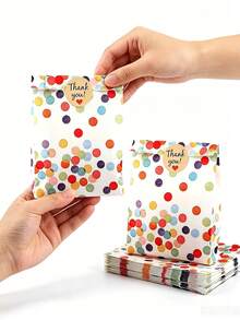 48/24/12 Sets Colorful Polka Dot Kraft Paper Gift Bags With Stickers, Birthday Party Gift Bags, Wedding Party Colorful Polka Dot Kraft Paper Bags, Holiday Party Colorful Polka Dot Gift Bags, Thanksgiving Theme Party Gift Bags Decorations, Suitable For Weddings, Birthday Parties, Holiday Gatherings, Party Gifts, With Sealing Stickers - Colorful Polka Dot Paper Bags - View 4