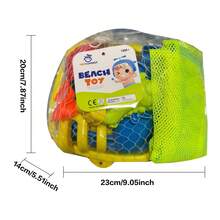13/19pcs Kids Beach Toy Set -, Includes Foldable Beach Bucket, Foldable Bucket With Lid, Mesh Bag, Digging Tools (Shovel/Rake) And Molds (Castle/Airplane/Car/Crab/Starfish/Shell), Summer Beach Pool Play - Color - View 11