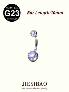 JIESIBAO 14G Titanium Belly Button Rings Colorful Diamond G23 Titanium Internally Threaded Belly Ring 14G Belly Piercings For Women Navel Piercings Jewelry Belly Rings Cute Hypoallergenic Healing Sport Navel Rings For Women For Daily Holiday Gift Glamorous Music Festival Seaside Halloween Christmas Valentine's Day Coachella Beach Summer Vacation - CZ - View 18