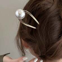 1/2pcs Luxury Pearl U-Shaped Hair Clip, New Chinese Style Elegant Hair Accessory, Minimalist Versatile Hair Barrette - Multicolor - View 3