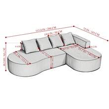 Dagniwak Cloud Sectional Couch With L-Shape Chaise, Modern Modular Sofa With Deep Seat, Upholstered Comfy Couches For Bedroom,No Assembly Required, Boneless Couches For Living Room - 橘色 - 查看 2