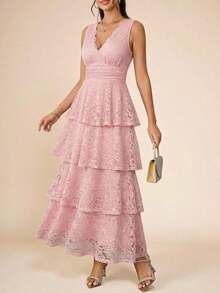 Women Midi Dresses - Rose - View 12