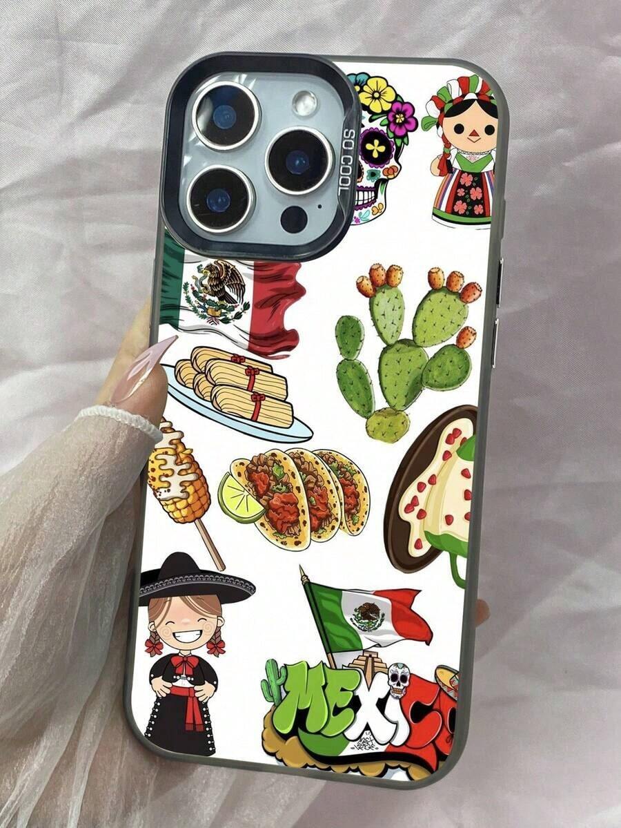 LY938 Mexican Cartoon Phone Case For IPhone 11 12 13 14 15 16 17 Pro Max 7 8 14 15 16 Plus Air 16e XR A12 M12 F12 A13 A04S A15 A16 A24 M34 A34 A25 A32 A35 A55 A54 A50 Pura 70 Pro Ultra For Honor 90 GT Magic6 Magic7 Pro X5 Plus X5B 14C 14R 12C 9 9A Mi 1G56 For Y17 Y35 Plus Y36 Y37 For A5 Pro 5G A58 A35 2021 A72 A96 A97 A32 A55 A57 A16 Reno10 Reno11 Reno12 Reno13 Reno14 Reno7 Pro Plus Find X8 Ultra X8s Plus, Fashion Slim Matte Soft TPU Shockproof Bumper Phone Cover IMD Hard PC - 黑色 - 查看 1