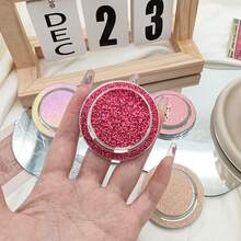 1PC Circular Glitter Magnetic Suction Bag Holder, Suction Cup Type Portable Drama Watching Phone Support Holder, Slouchy Person Lifting And Folding Desktop Holder - Multicolor - View 5