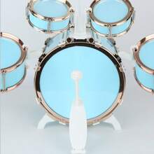 Upgraded Children's Jazz Drum Set, 5-Piece Toy Set For Preschool Children, Band Rock Jazz Drum Instrument, Suitable For 1-3/3-5 Years Old - Màu xanh nhạt - Xem 4