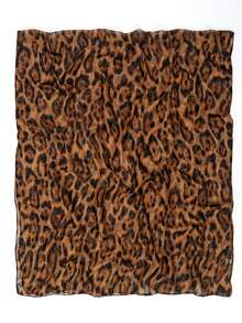 1pc Women's Scarf Bohemian Leopard Print Hijab, Lightweight & Breathable, Suitable For Daily Wear,Travel Essential,Holiday - Caramel - View 7
