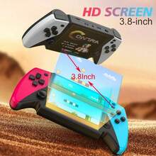 Konsol Game Genggam Retro dengan 600+ Game Klasik, Layar HD 3,8 Inci, Konsol Game Genggam Klasik Merah/Biru dengan Speaker, Pengontrol Nirkabel, Dapat Diisi Ulang, Terhubung ke TV, Hadiah Ulang Tahun dan Natal Terbaik - MultiWarna - View 6