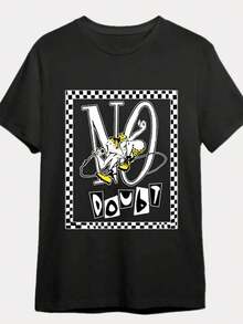 No Doubt Cartoon Art Printed TShirts Retro Sport ShortSleeved Tee And 100% Cotton Spring And Summer Graphic T Shirts Fashion Men's Top A Great Valentine's Day Gift Valentine Outfits For Men Mardi Gras Giftsummer T Shirts Summer Outfit For Women Black Top White Top Going Out Tops Summer Tops Going Out Top T Shirt - Black - View 1
