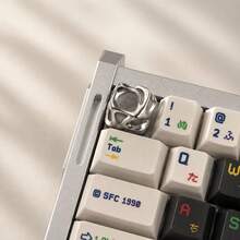[One Key] 銀色個性化鍵帽，液態金屬電鍍工藝，ABS 材質，Cherry 高度，鍵帽，鍵帽套組，機械鍵盤鍵帽，遊戲鍵帽，PBT 鍵帽，客製化鍵帽，背光鍵帽，可愛鍵帽，鍵盤配件 - 銀色 - 查看 4