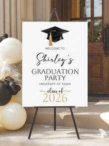 Cartel de Bienvenida de Graduación Personalizado con Foto Personalizada, Nombre, Escuela y Año de Graduación - Cartel de Fiesta de Graduación Personalizado para Graduado 2026, Decoración de Graduación - Multicolor - Ver 11