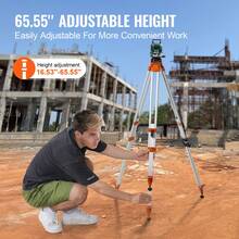 Laser Level Tripod, 5/8"-11 Thread Mount, 16.53-65.55 Inch Height Adjustment, Heavy-Duty Surveying Tripod For Construction Laser Level Scanners, Retractable Legs, Non-Slip Feet, Professional - Professionelle Zugbeine - View 3