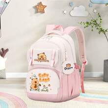 Set de mochila con diseño de Capibara y Pato, mochila escolar ligera y de múltiples bolsillos, mochila casual resistente al agua y de moda para niños y adultos - Multicolor - Ver 14