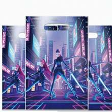 50个K-POP主题派对礼品袋套装，一次性PE派对收纳袋，时尚派对氛围装饰摆件，非常适合粉丝见面会和节日派对，随机款式 - 彩色 - 查看 3