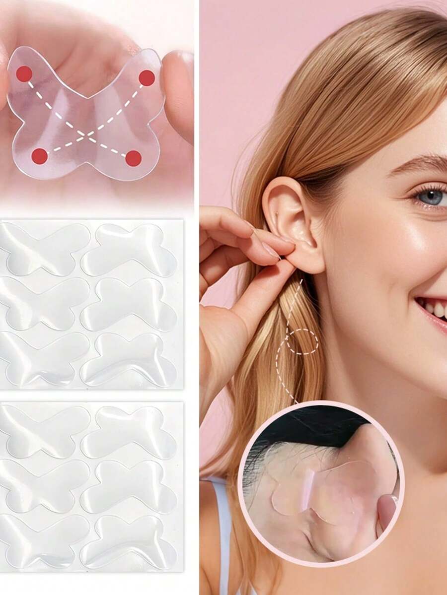 1 pieza Pegatina soporte de pendiente de mariposa, herramienta invisible para dar forma a la oreja para mujeres - A - Ver 1