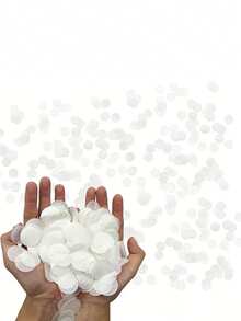 Aprox. 1000/3000 piezas de confeti de lentejuelas blancas redondas con textura, tamaño 0.98 pulgadas. Perfecto para rellenar globos, decoración de mesa, lanzamiento de boda, Navidad, Año Nuevo, bautizo y fondo de fotos. Confeti de fiesta, confeti de papel, esencial para vacaciones - Múltiples estilos - Ver 8