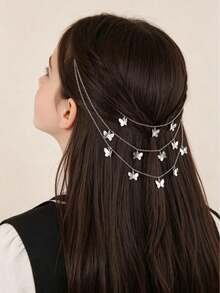 1 Piece Of Punk Retro Style Fashionable Metal Small Butterfly Hair Clip, Multi-Directional Black Butterfly BB Clip, Suitable For Girls, Hair Accessory, The Best Choice For Daily Wear, Performances And Music Festival Parties, Can Be Given As A Gift To Friends. - Multicolor - View 2