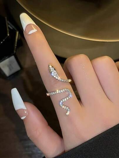 Anillo de mujer con forma de serpiente, anillo entrelazado de plata, joyería de dedo con estilo punk personalizada, anillo con forma de serpiente única como regalo