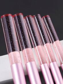 ronshadow Bộ 5 cọ trang điểm cán trong suốt, bao gồm cọ má hồng, cọ tạo khối, cọ tán phấn mắt tròn, cọ tán phấn mắt dẹt, cọ kẻ lông mày vát, lý tưởng cho người mới bắt đầu tạo nên vẻ ngoài trang điểm hoàn hảo. - Nhiều màu - Xem 6