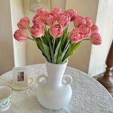 Best Recommended Artificial Flowers For Room Decor:1 Bouquet(3pcs) Artificial Tulip Flowers - Perfect For Weddings, Hotel & Office Decor | Spring Tabletop Ornament, Easter Decor, Home Decoration, Holiday Gift - Multicolor - View 3