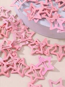 30/60/90pcs Random Color Girls Star Hair Accessories, Simple And Cute, Shiny Surface. Includes BB Clips, Side Clips, Hair Clips, Bangs Clips And Loose Hair Clips, Suitable For Girls' Daily Use - Multicolor - View 2