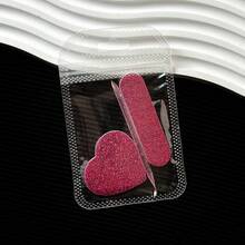 3 Stück/Set rote/rosa Feiertags-Nagelfeilen, Nagelhautschiebers, Schwamm-Nagelpflegeset, Valentinstag Neujahr herzförmiges Maniküre-Werkzeugset - Verschiedenfarbig - Übersicht 11