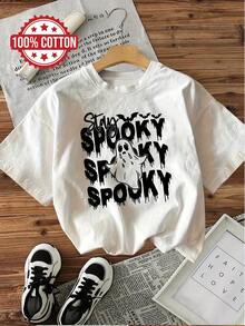 New T-Shirt, 100% Cotton, Machine Washable, Suitable For Spring, Summer And Autumn, Casual Style, Comfortable Fit, Modern Design, Versatile For Daily Use, Soft Fabric, Style A. - 白色 - 查看 6