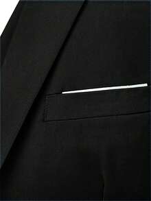 Men's Two-Piece Casual Business Suit, With Jacket And Trousers - 黑色 - 查看 4