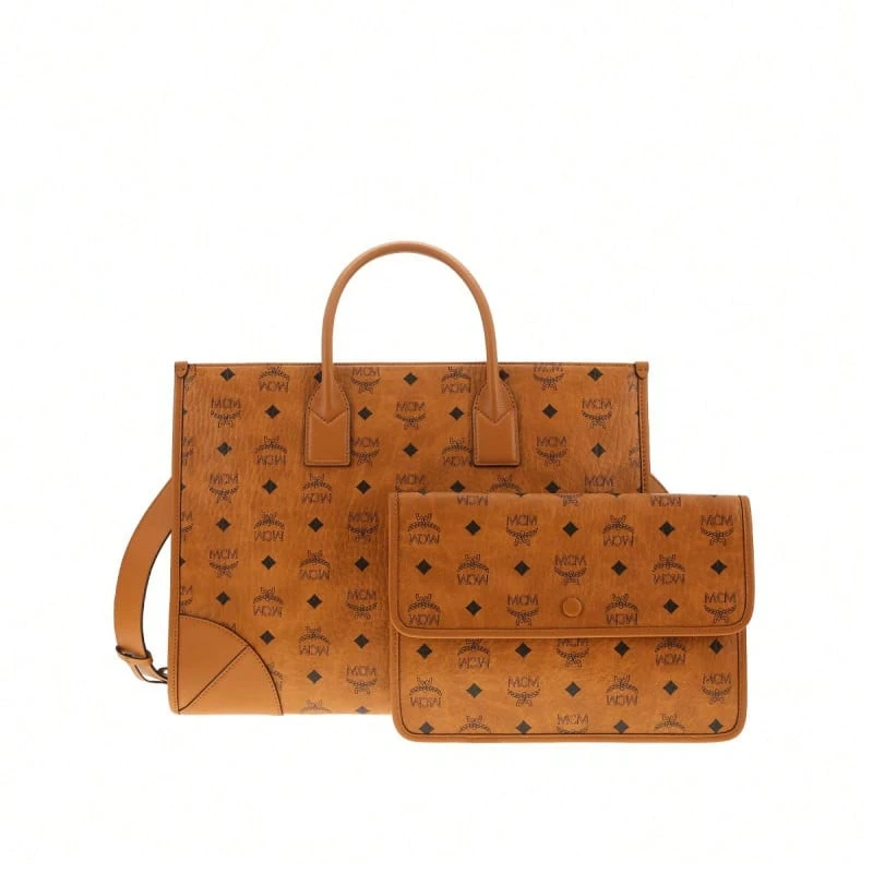 Mcm Visetos Collection Printed Women's Shoulder Bag MWTESBO06CO001 - Cognac Color MWTESBO06CO001 - View 1