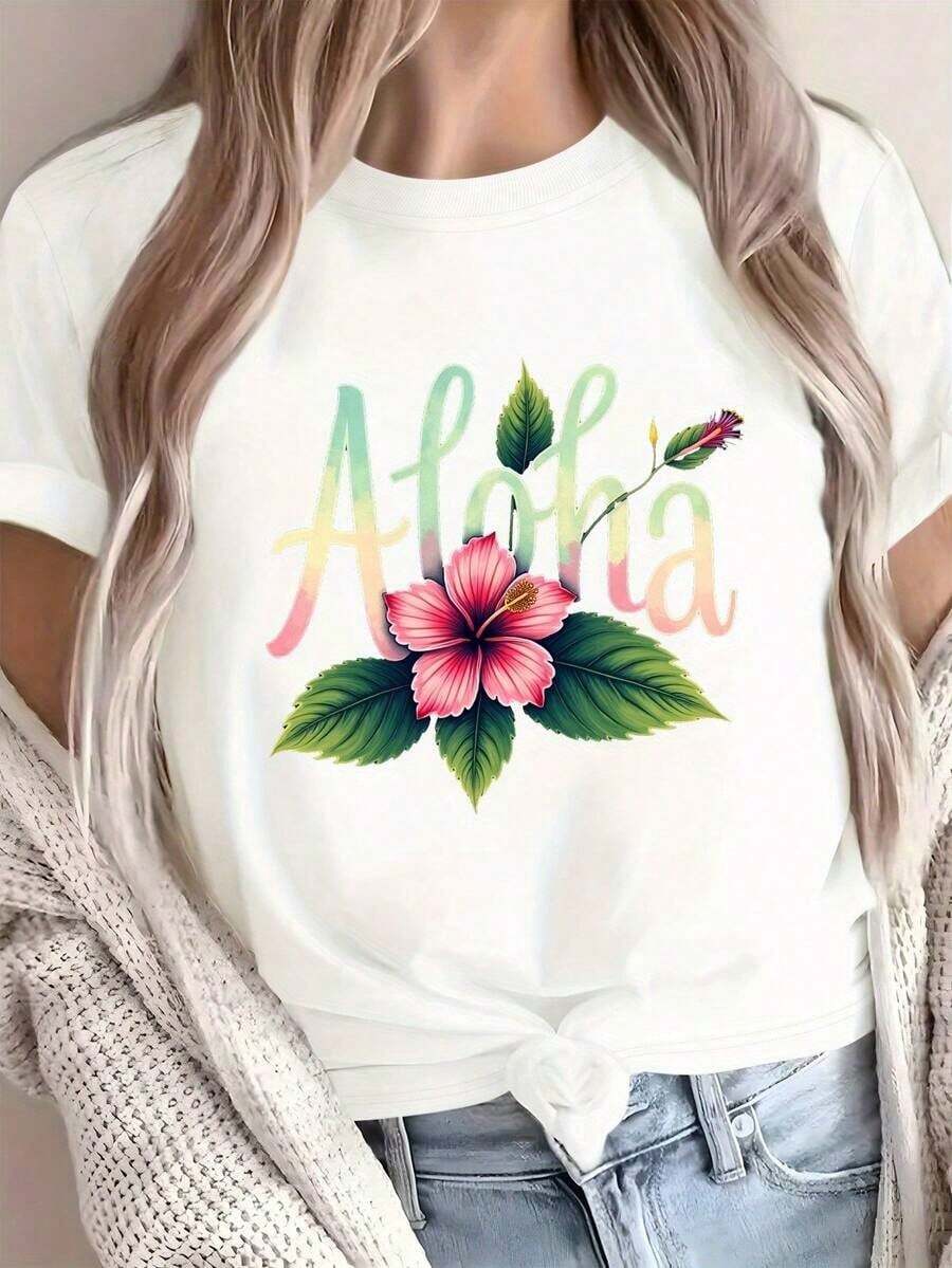 Hawaiian Tropical Cami For Men And Women - Floral Aloha Cami With Hibiscus And Leaves, Soft Everyday Shirt For Beach Vacations, Casual Outfits - Pure Top, Hawaiian Cami, Vacation Wear, Geometric Pattern Shirt, Comfortable Fit, Summer Outfit, Breathable Material, Printed Blouse, Summer Wardrobe Pure-Cotton - 白色 - 查看 1