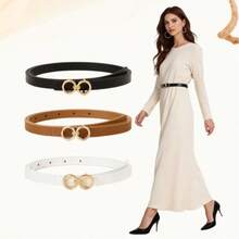 1/2/3/4pcs Minimalist Fashion Figure-8 Buckle Belts For Women, Elegant High-End Design For Dresses, Coats, Casual Daily Wear, Suitable As Gifts - Multicolor - View 24