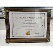 2 Pcs Walnut Grain Pattern Brown L Holder, Classic Gold Screw Removable Frame, Menu Stand, Desktop Photo Frame,Tabletop Display Holder Transparent, Acrylic Price List, Restaurant Price Tag , Table Card Stand For Food Shop Coffee Store Supermarket - 2 Packs - View 5