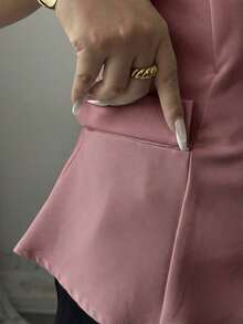 AYYElenzga Chaleco/Chaqueta sin mangas de mujer con hebilla metálica elegante y minimalistaAYY - Rosa vieja - Ver 6