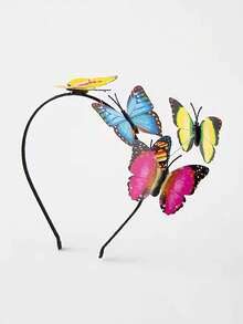 1 pieza Accesorio de mariposa realista, adecuado para viajes, fotografía y tocado de actuación - Multicolor - Ver 5