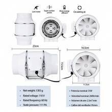 Powerful Silent 4 Inch Industrial Air Extractor - White - View 8