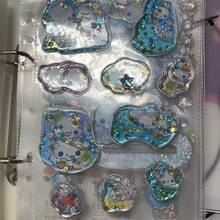 復古絕版日系可愛油填充水搖搖貼紙 3D 卡通流沙裝飾貼花 - 彩色 - 查看 7