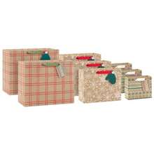 Hallmark - Bolsa de regalo de Navidad con etiquetas de regalo - Kraft caf Blanco Rojo Verde - Ver 8