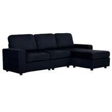 Sofá esquinero con almacenamiento, sofá modular, sofá con otomana, sofá grande para sala de estar, moderno, cómodo, núcleo de muelles ensacados, 245,5 cm - Negro - Ver 12