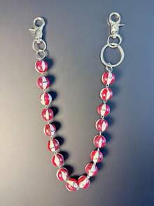 1 pièce Chaîne de taille style punk avec balles de sport mélangées, chaîne de taille minimaliste Hiphop Ins, convient pour porte-clés, portefeuille, accessoires pour hommes - Multicolore - Voir 2